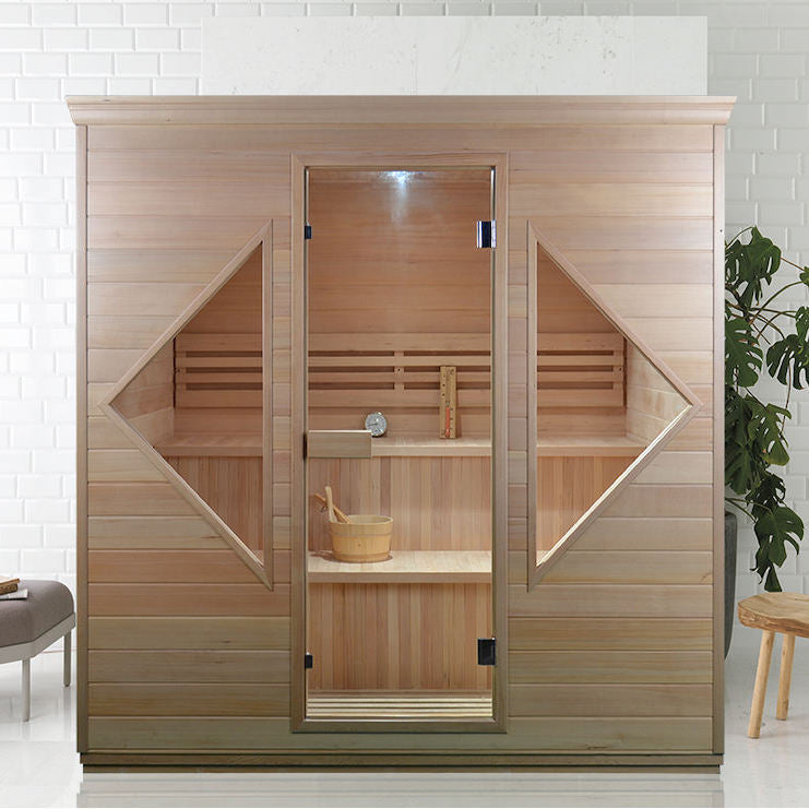 Load image into Gallery viewer, SAUNA EVOLUTION® Indoor Luxury Traditional Wood Spa Dry Sauna Room Glass 06