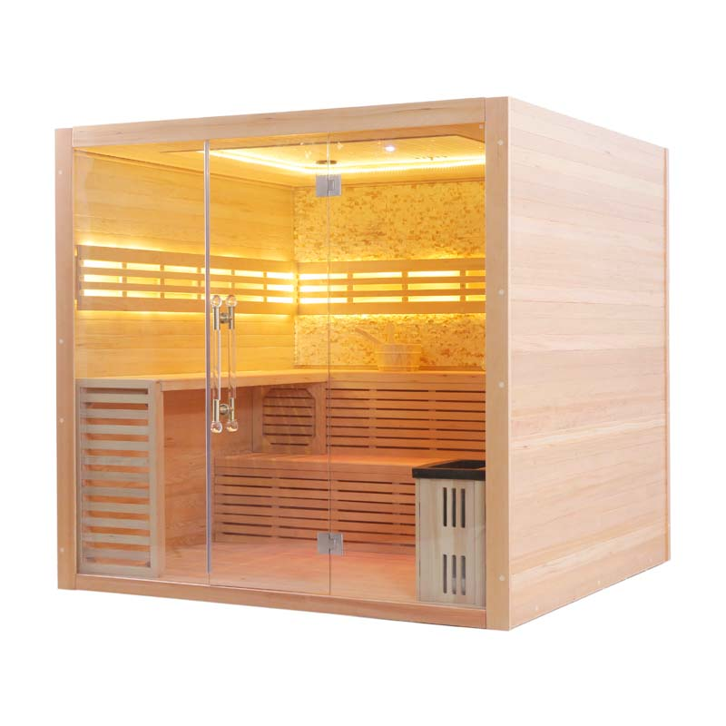 Load image into Gallery viewer, SAUNA EVOLUTION® Hemlock / Red Cedar Indoor Therapy Wood Steam Sauna Rooms Glass 09