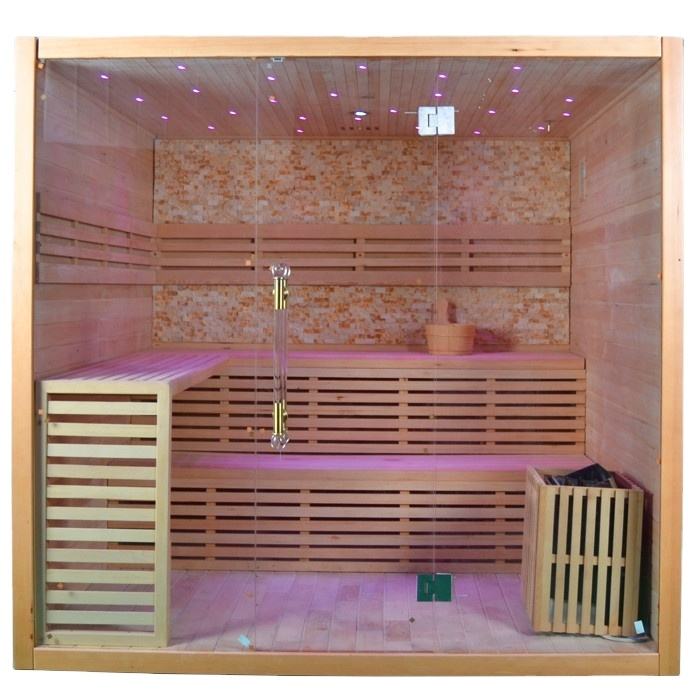 Load image into Gallery viewer, SAUNA EVOLUTION® Hemlock / Red Cedar Indoor Therapy Wood Steam Sauna Rooms Glass 09