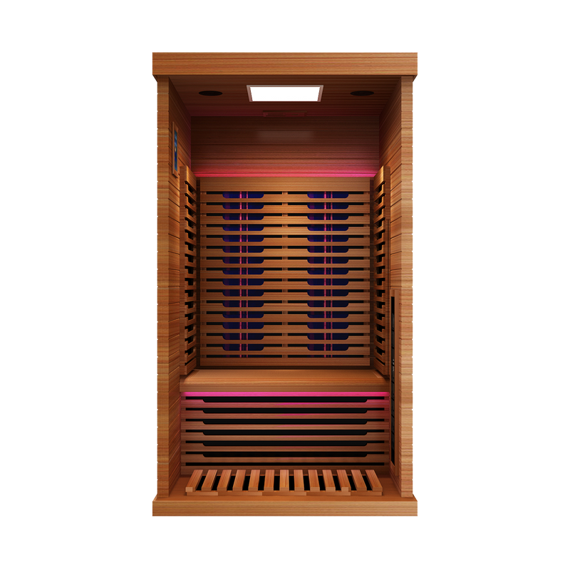 Load image into Gallery viewer, Peak Saunas Rainier 1-Person Full Spectrum Infrared Sauna with XL Medical-Grade Red Light Therapy & Smart WiFi App Control