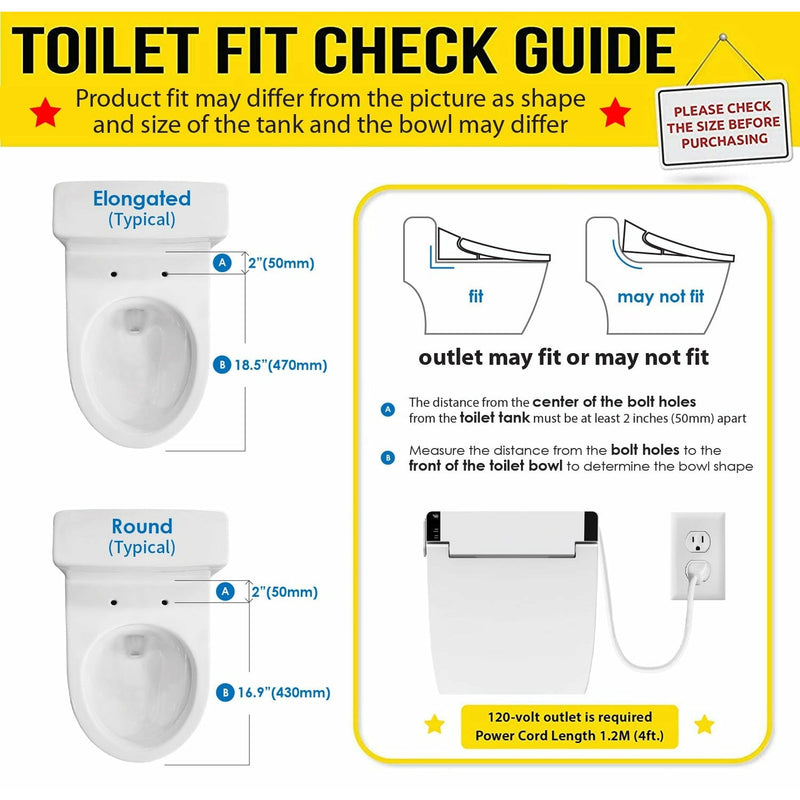 Load image into Gallery viewer, Vovo Stylement Electronic Smart Bidet Seat in White with Heated, Warm Dry and Water and LED Nightlight Functions, VB-6000SR