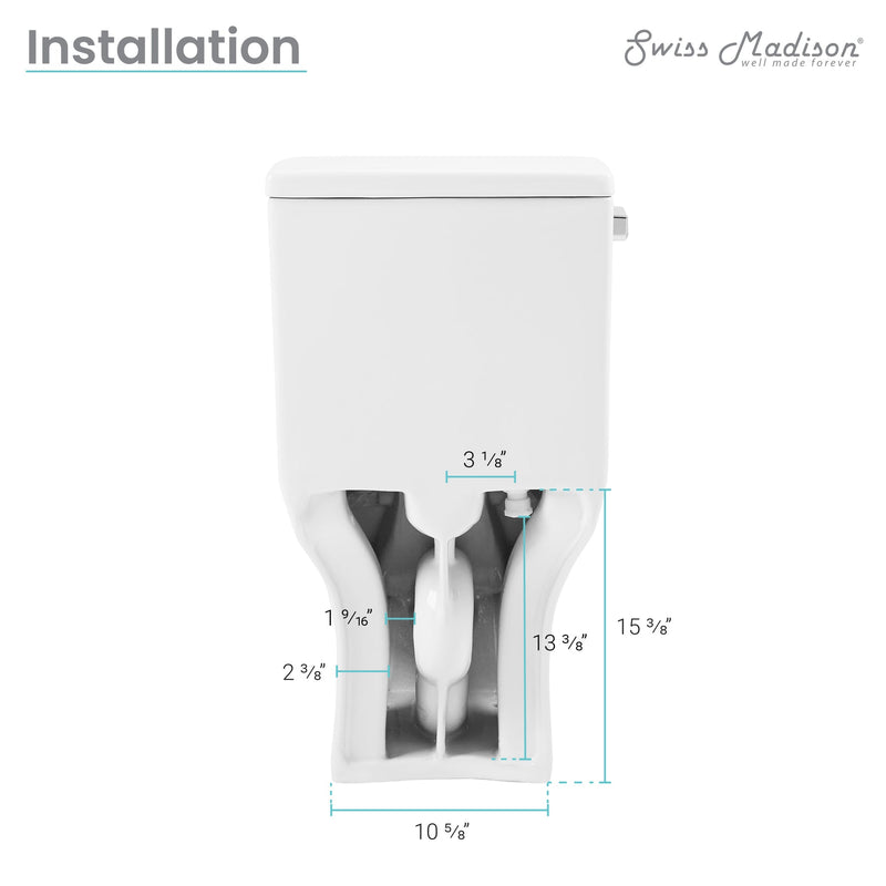 Load image into Gallery viewer, Swiss Madison Carre One Piece Square Toilet Side Flush - SM-1T258
