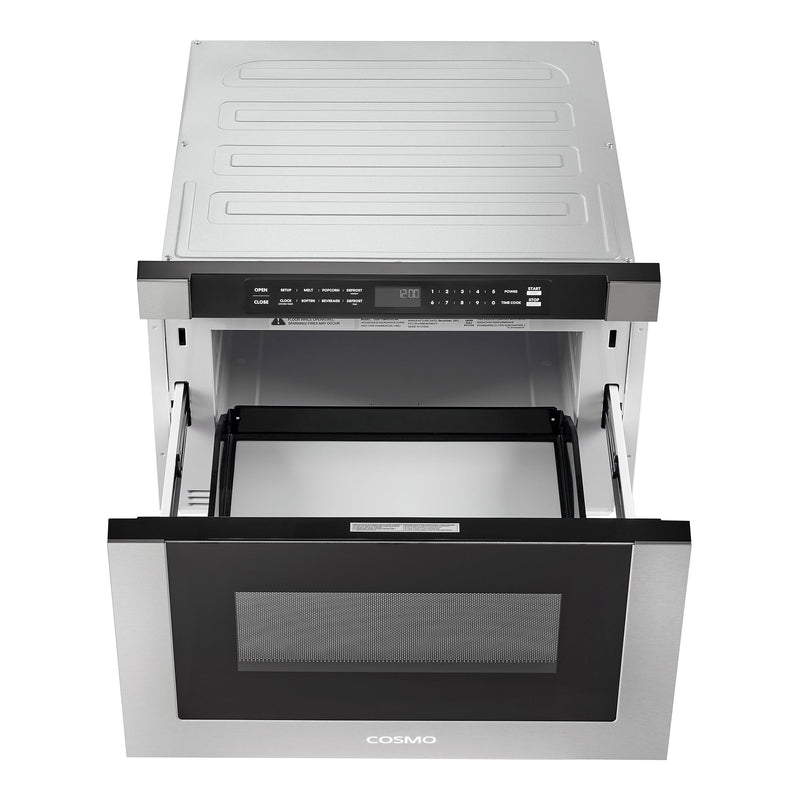 Load image into Gallery viewer, Cosmo 24'' Built-in Microwave Drawer with Automatic Presets, Touch Controls, Defrosting Rack and 1.2 cu. ft. Capacity in Stainless Steel COS-12MWDSS-NH