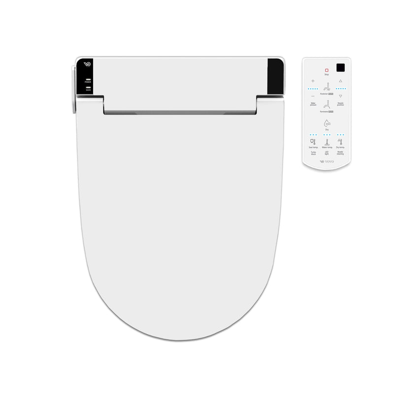 Load image into Gallery viewer, Vovo Stylement Electronic Smart Bidet Seat in White with Heated, Warm Dry and Water and LED Nightlight Functions, VB-6000SR