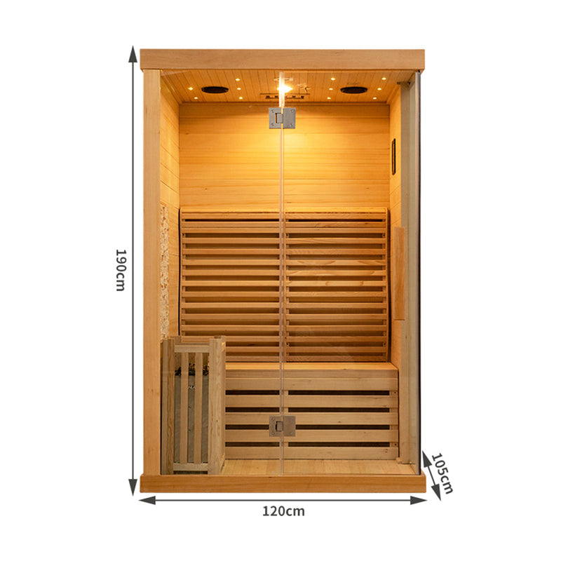 Load image into Gallery viewer, SAUNA EVOLUTION® Commercial Finnish Bath Home Sauna Indoor Steam Room Glass 03