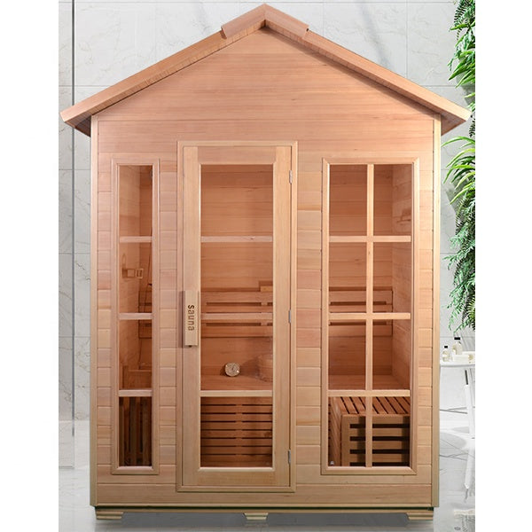 Load image into Gallery viewer, SAUNA EVOLUTION® 6 Person Modern Outdoor Sauna Cabin 02