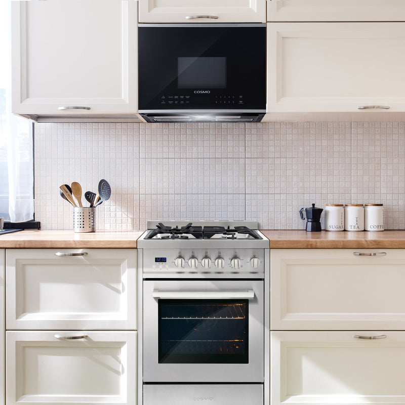 Load image into Gallery viewer, Cosmo 24'' 1.34 cu. ft. Over the Range Microwave in Stainless Steel with Vent Fan COS-2413ORM1SS