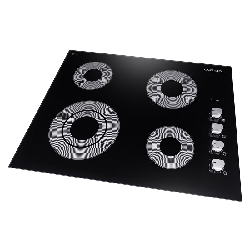 Load image into Gallery viewer, Cosmo 24" Electric Ceramic Glass Cooktop with 4 Elements, Dual Zone Element, Hot Surface Indicator Light and Control Knobs COS-244ECC