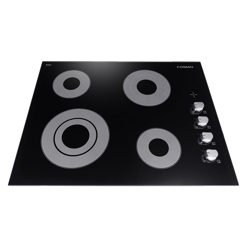 Load image into Gallery viewer, Cosmo 24" Electric Ceramic Glass Cooktop with 4 Elements, Dual Zone Element, Hot Surface Indicator Light and Control Knobs COS-244ECC