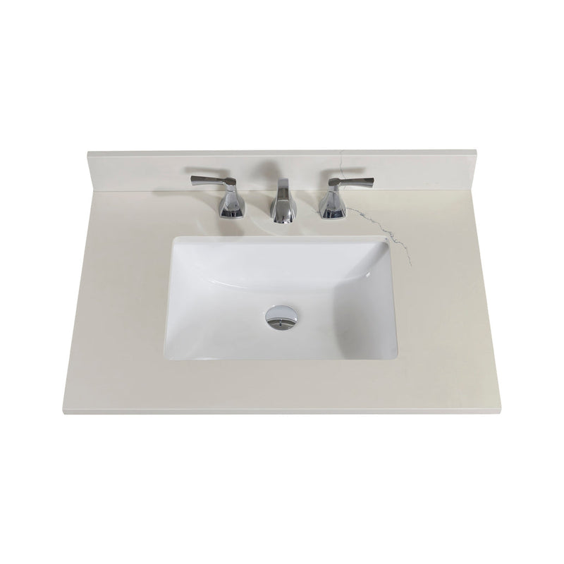 Load image into Gallery viewer, Altair 31" Stone effects Vanity Top in Milano White with White Sink 61031-CTP-MW
