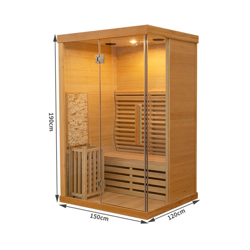Load image into Gallery viewer, SAUNA EVOLUTION® Commercial Finnish Bath Home Sauna Indoor Steam Room Glass 03