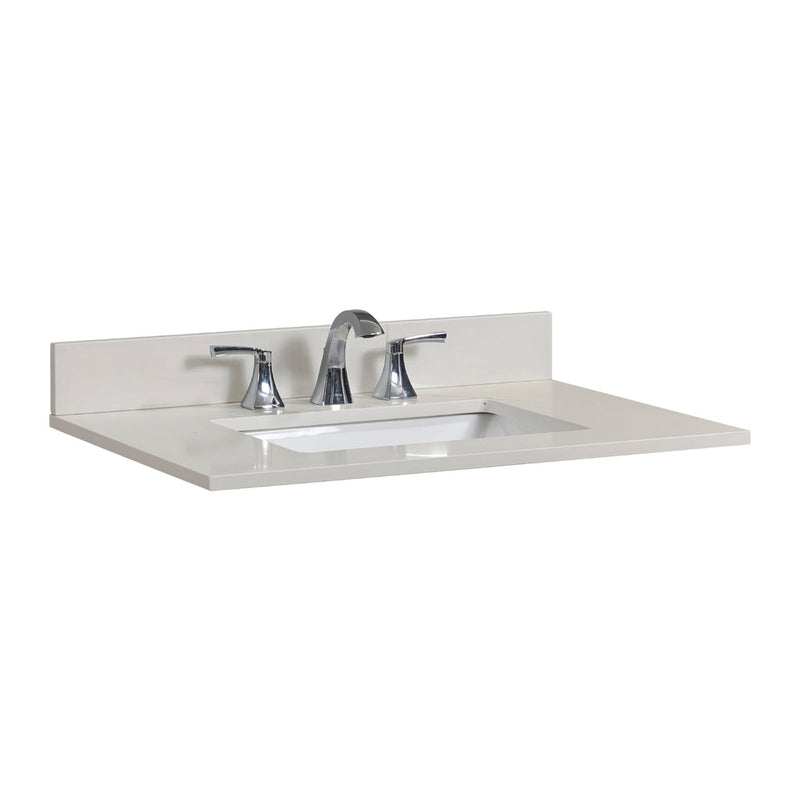 Load image into Gallery viewer, Altair 31" Stone effects Vanity Top in Milano White with White Sink 61031-CTP-MW
