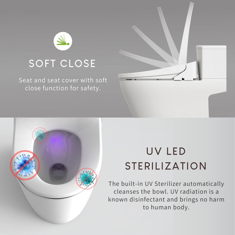 Load image into Gallery viewer, Vovo Stylement Electronic Smart Bidet Seat in White with Heated, Warm Dry and Water and LED Nightlight Functions, VB-6000SR