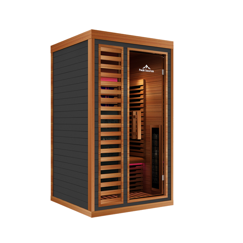 Load image into Gallery viewer, Peak Saunas Rainier 1-Person Full Spectrum Infrared Sauna with XL Medical-Grade Red Light Therapy & Smart WiFi App Control