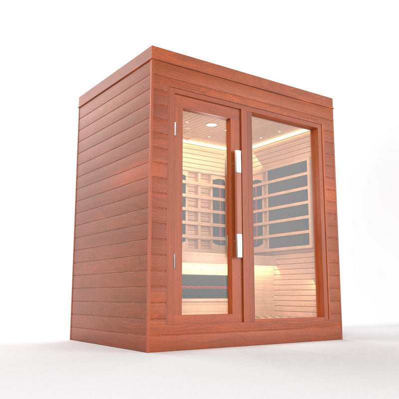 Load image into Gallery viewer, SAUNA EVOLUTION® Indoor Full Spectrum Luxury Single-Layer Bench Cabin Sauna Luna - 2