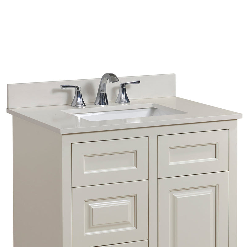 Load image into Gallery viewer, Altair 31" Stone effects Vanity Top in Milano White with White Sink 61031-CTP-MW