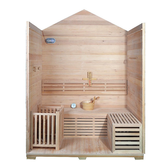 Load image into Gallery viewer, SAUNA EVOLUTION® 6 Person Modern Outdoor Sauna Cabin 02