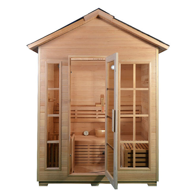 Load image into Gallery viewer, SAUNA EVOLUTION® 6 Person Modern Outdoor Sauna Cabin 02