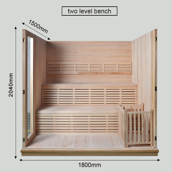 Load image into Gallery viewer, SAUNA EVOLUTION® Finland Traditional Indoor Wooden Sauna Glass 07