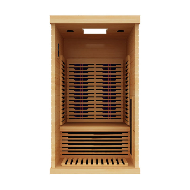 Load image into Gallery viewer, Peak Saunas Shasta 1-Person Full Spectrum Infrared Sauna with XL Medical-Grade Red Light Therapy & Smart WiFi App Control