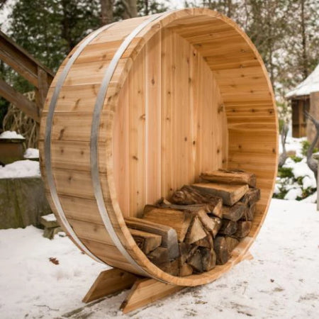Load image into Gallery viewer, SAUNA EVOLUTION® Cedar Barrel Wood Storage