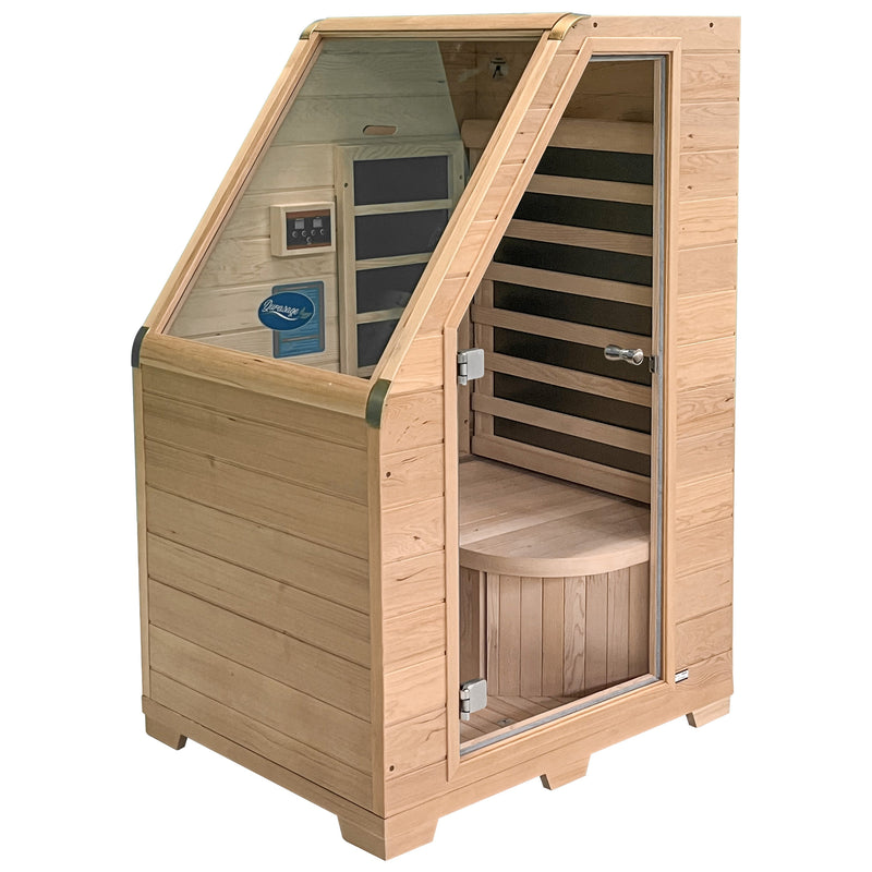 Load image into Gallery viewer, 1-Person Carbon Infrared Sauna - Canadian Hemlock Wooden Sauna - 760 Watts