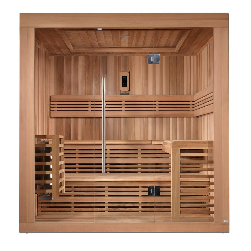 Load image into Gallery viewer, SAUNA EVOLUTION® 6 Person Indoor Double bench Steam Sauna Glass 18