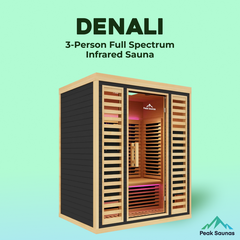 Load image into Gallery viewer, Peak Saunas Denali Luxury 3-Person Full Spectrum Infrared Sauna with Two XL Medical-Grade Red Light Therapy Panels & Smart WiFi App Control