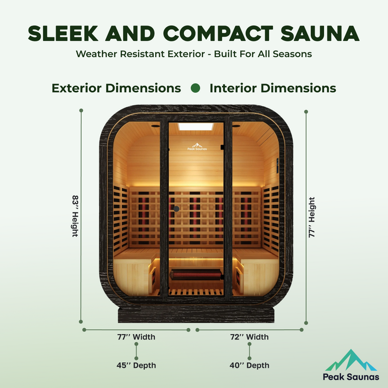 Load image into Gallery viewer, Peak Saunas El Capitan Luxury 4-Person Outdoor Full Spectrum Infrared Sauna with Smart WiFi App Control