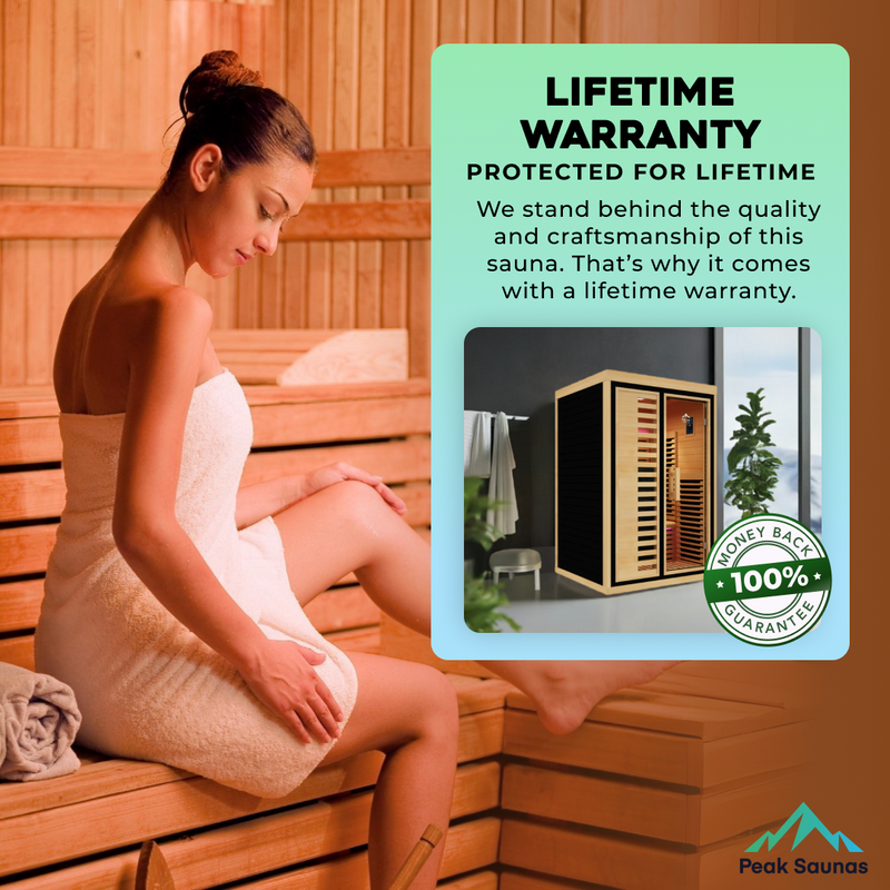 Load image into Gallery viewer, Peak Saunas Everest 2-Person Full Spectrum Infrared Sauna with XL Medical-Grade Red Light Therapy & Smart WiFi App Control