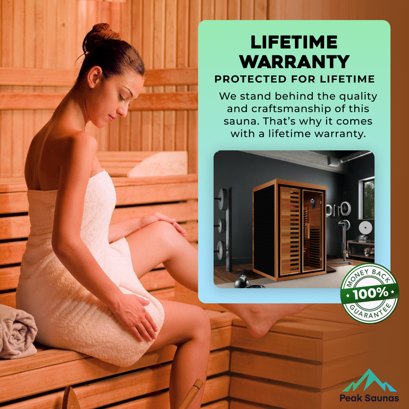 Load image into Gallery viewer, Peak Saunas Fuji 2-Person Full Spectrum Infrared Sauna with XL Medical-Grade Red Light Therapy & Smart WiFi App Control