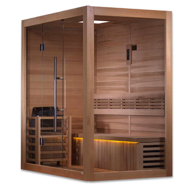 Load image into Gallery viewer, SAUNA EVOLUTION® Indoor Modern Solid Wood Steam Sauna Glass 15