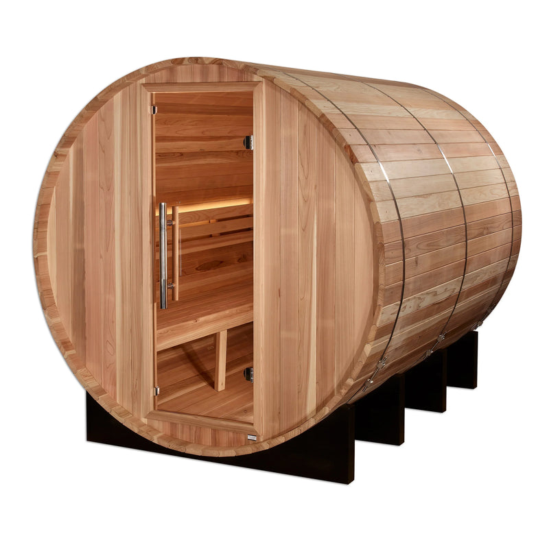 Load image into Gallery viewer, Golden Designs "Klosters" 6-Person Outdoor Barrel Traditional Sauna