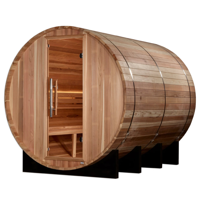 Load image into Gallery viewer, Golden Designs "Klosters" 6-Person Outdoor Barrel Traditional Sauna