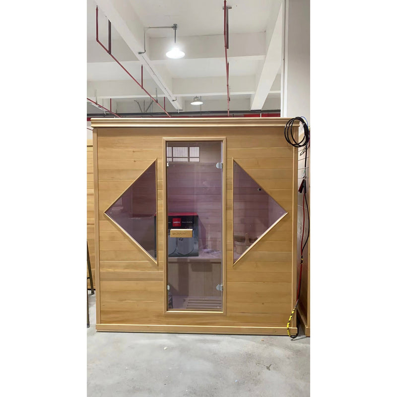 Load image into Gallery viewer, SAUNA EVOLUTION® Indoor Luxury Traditional Wood Spa Dry Sauna Room Glass 06
