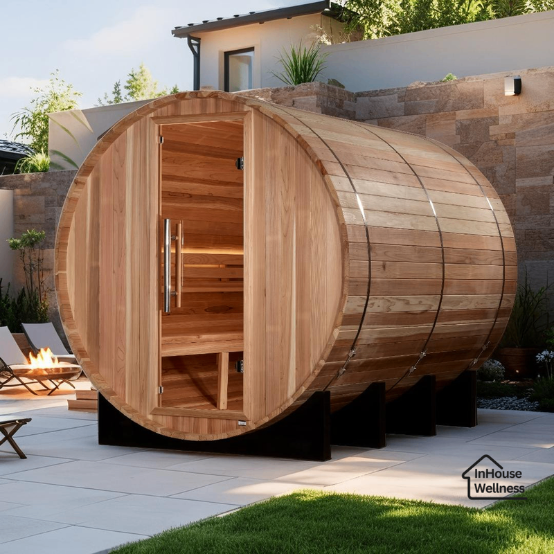 Load image into Gallery viewer, Golden Designs "Klosters" 6-Person Outdoor Barrel Traditional Sauna