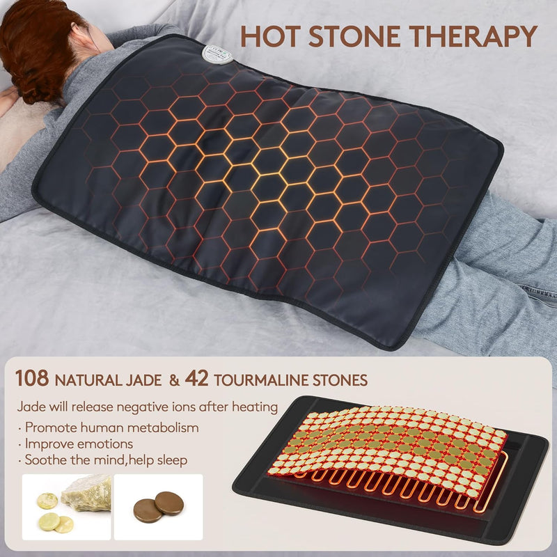 Load image into Gallery viewer, Far Infrared Natural Jade and Tourmaline Heating Pad, 31" x 21"