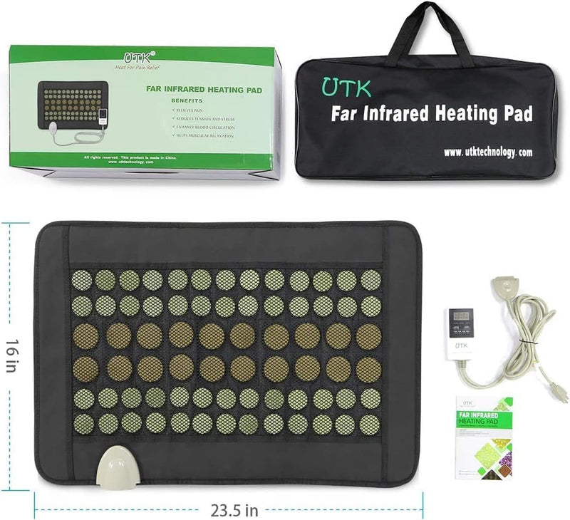 Load image into Gallery viewer, Far Infrared Natural Jade and Tourmaline Heating Pad, 23.5" x 16"