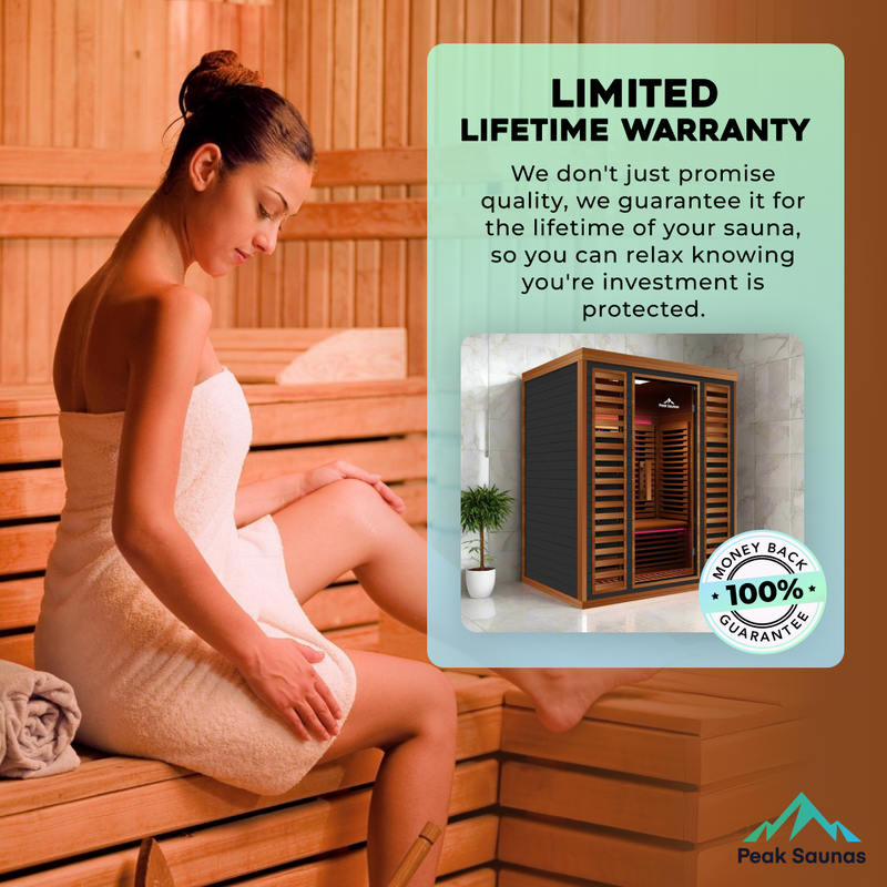 Load image into Gallery viewer, Peak Saunas Matterhorn Luxury 3-Person Full Spectrum Infrared Sauna with Two XL Medical-Grade Red Light Therapy Panels & Smart WiFi App Control