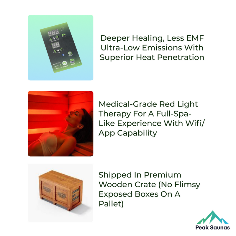 Load image into Gallery viewer, Peak Saunas Fuji 2-Person Full Spectrum Infrared Sauna with XL Medical-Grade Red Light Therapy & Smart WiFi App Control