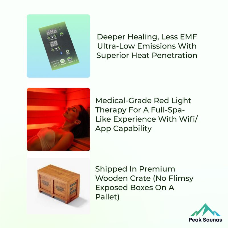 Load image into Gallery viewer, Peak Saunas Everest 2-Person Full Spectrum Infrared Sauna with XL Medical-Grade Red Light Therapy & Smart WiFi App Control