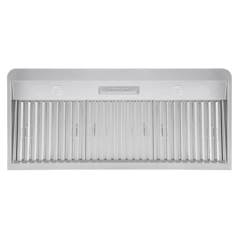 Load image into Gallery viewer, Cosmo 48" Under Cabinet Range Hood with Push Button Controls, Permanent Filters, 3-Speed Fan and LED Lights in Stainless Steel COS-QB48