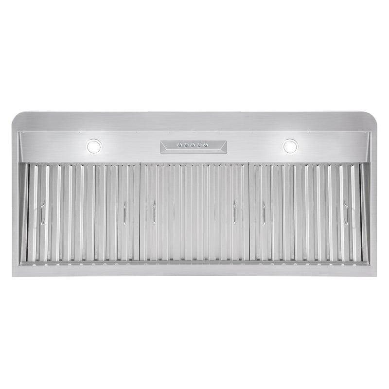 Load image into Gallery viewer, Cosmo 48" Under Cabinet Range Hood with Push Button Controls, Permanent Filters, 3-Speed Fan and LED Lights in Stainless Steel COS-QB48