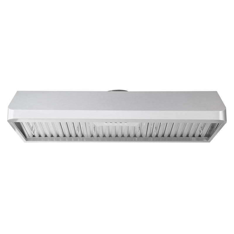 Load image into Gallery viewer, Cosmo 48" Under Cabinet Range Hood with Push Button Controls, Permanent Filters, 3-Speed Fan and LED Lights in Stainless Steel COS-QB48