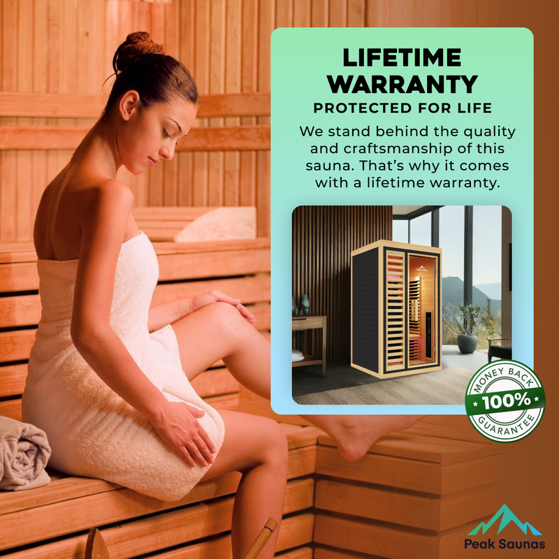Load image into Gallery viewer, Peak Saunas Shasta 1-Person Full Spectrum Infrared Sauna with XL Medical-Grade Red Light Therapy & Smart WiFi App Control