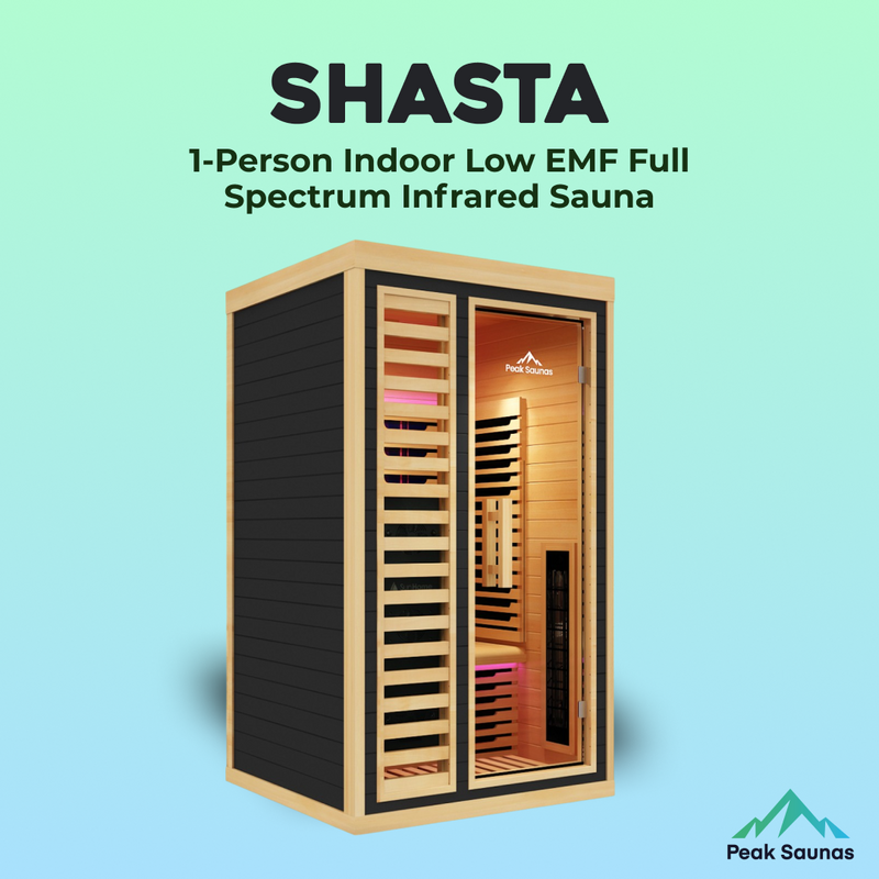 Load image into Gallery viewer, Peak Saunas Shasta 1-Person Full Spectrum Infrared Sauna with XL Medical-Grade Red Light Therapy & Smart WiFi App Control