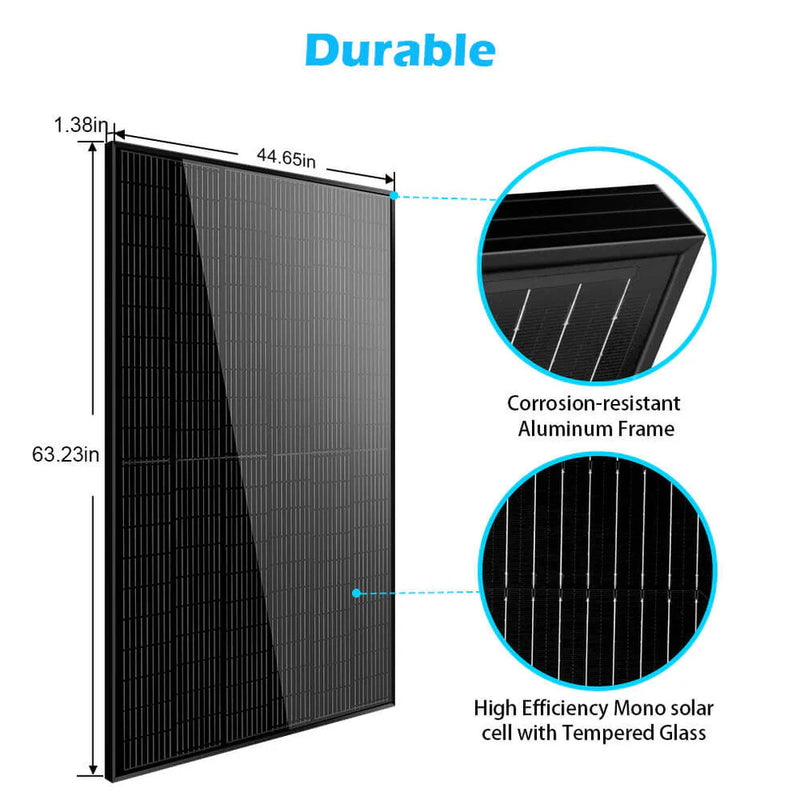 Load image into Gallery viewer, SunGoldPower 370W Mono Black Solar Panel SG-370WMB