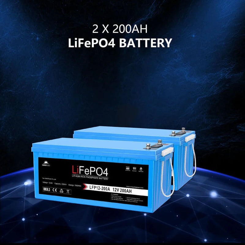 Load image into Gallery viewer, SunGoldPower Off Grid Solar Kit 4000W Inverter 12VDC 120V/240V LiFePO4 Battery 1200 Watt Solar Back Up SGK-PR4S