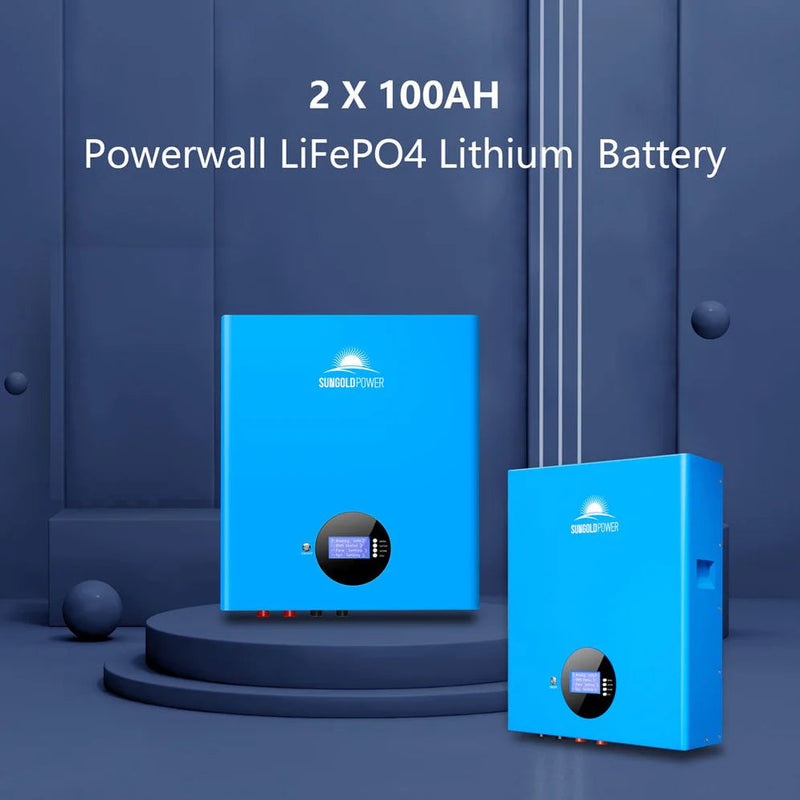 Load image into Gallery viewer, SunGoldPower Off-Grid Solar Kit 6500W 48VDC 120/240VAC 10.24KWH PowerWall Lithium Battery 6 X 370 Watts Solar Panels SGM-6510M