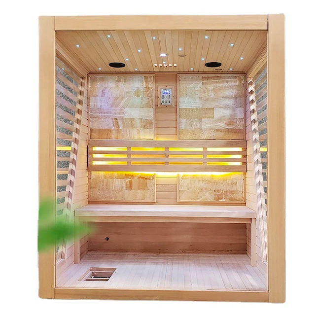 Load image into Gallery viewer, SAUNA EVOLUTION® Commercial Red Cedar Hemlock Indoor Steam Sauna Room Glass 01